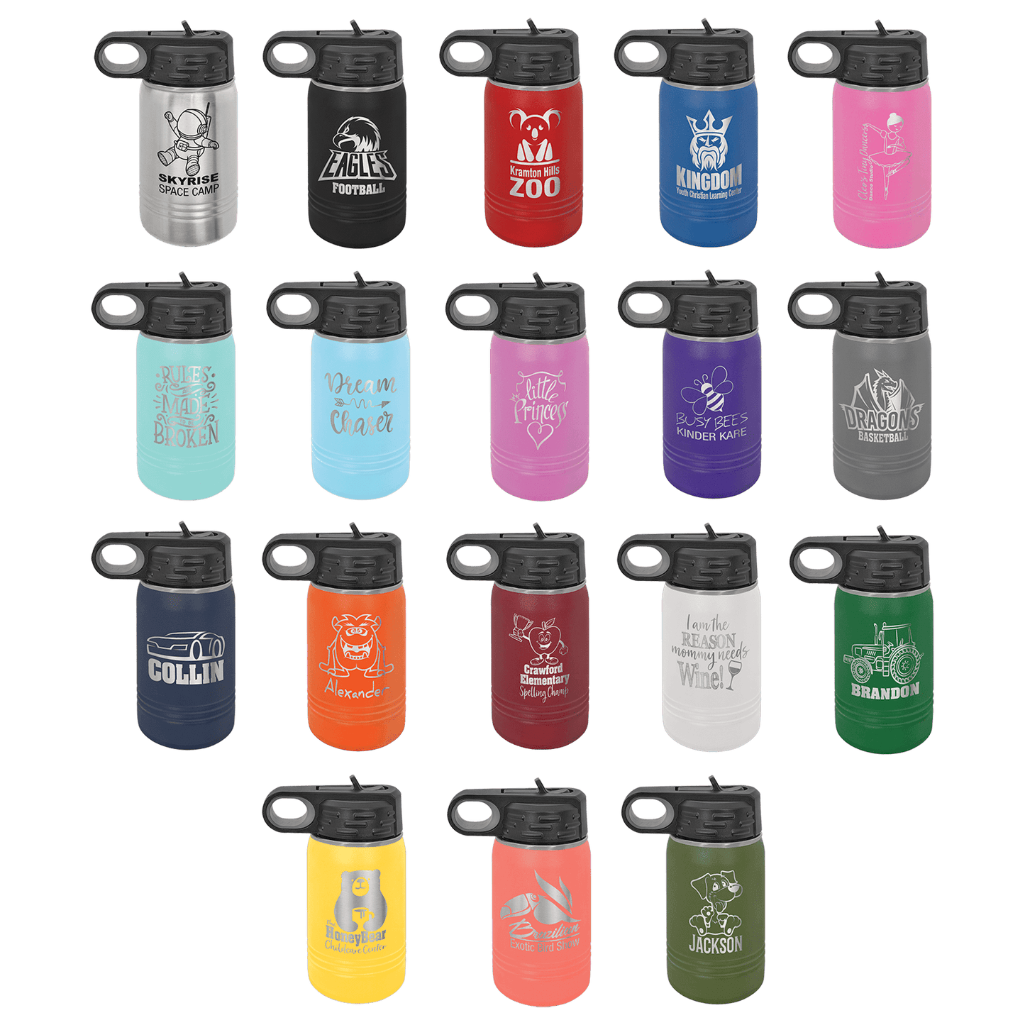 Customized Kids Engraved Water Bottles