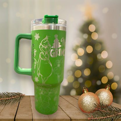 "The Grinch" Custom Engraved Tumbler